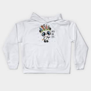 Cute panda in Indian style. Kids Hoodie